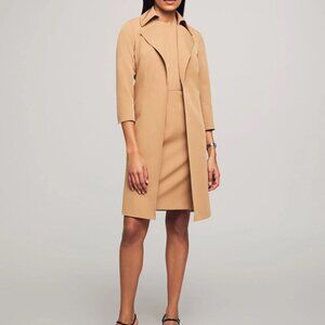 Anne Klein Women's Wide Open-Front Collar Topper and Sleeveless Sheath Dress